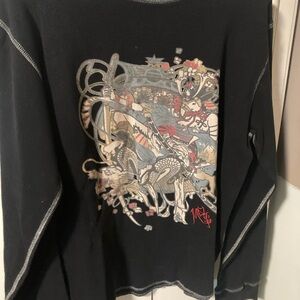 Black Graphic Men's Waffle tee